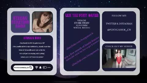 Snapshot of foxy_gamer chatting on 07-10-26, 12:59 Lex Vive foxygamer cb online show from 07-10-26, 12:59