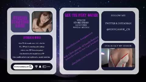 Snapshot of foxy_gamer chatting on 07-11-26, 12:57 Lex Vive foxygamer cb online show from 07-11-26, 12:57