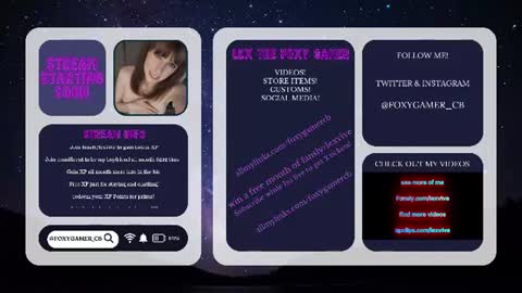 Snapshot of foxy_gamer chatting on 07-18-26, 12:59 Lex Vive foxygamer cb online show from 07-18-26, 12:59