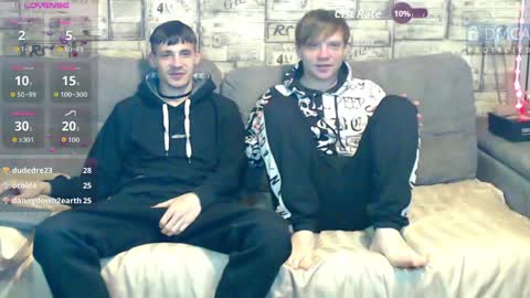 Max tall dark-haired guy with tattoos and Phil blond-haired online show from 05-15-26, 11:12