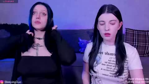 Snapshot of sleepingduo chatting on 06-14-26, 06:21 Hi We are Iva and Angela Nice to meet u 3 online show from 06-14-26, 06:21